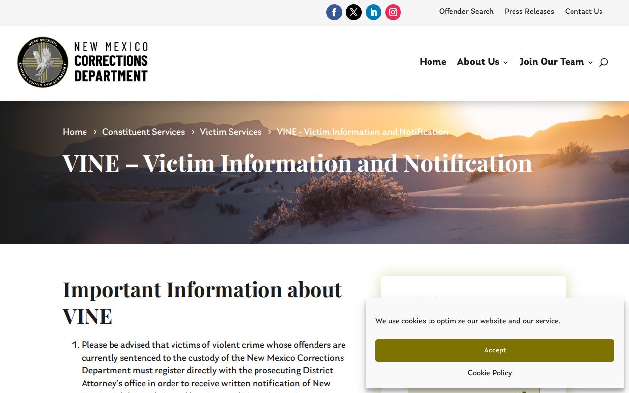 VINE notification source for Catron County arrest and custody changes
