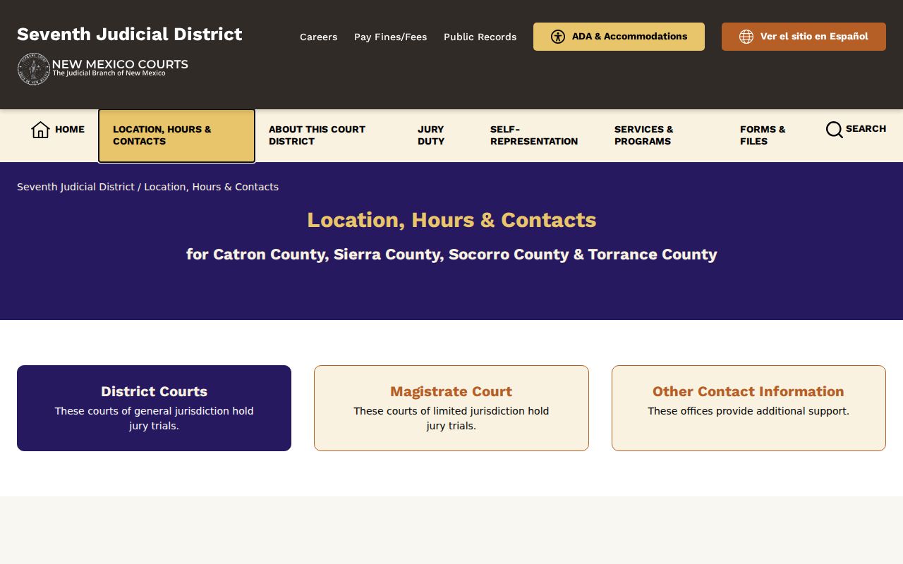 Catron County District Court contact for criminal case filings