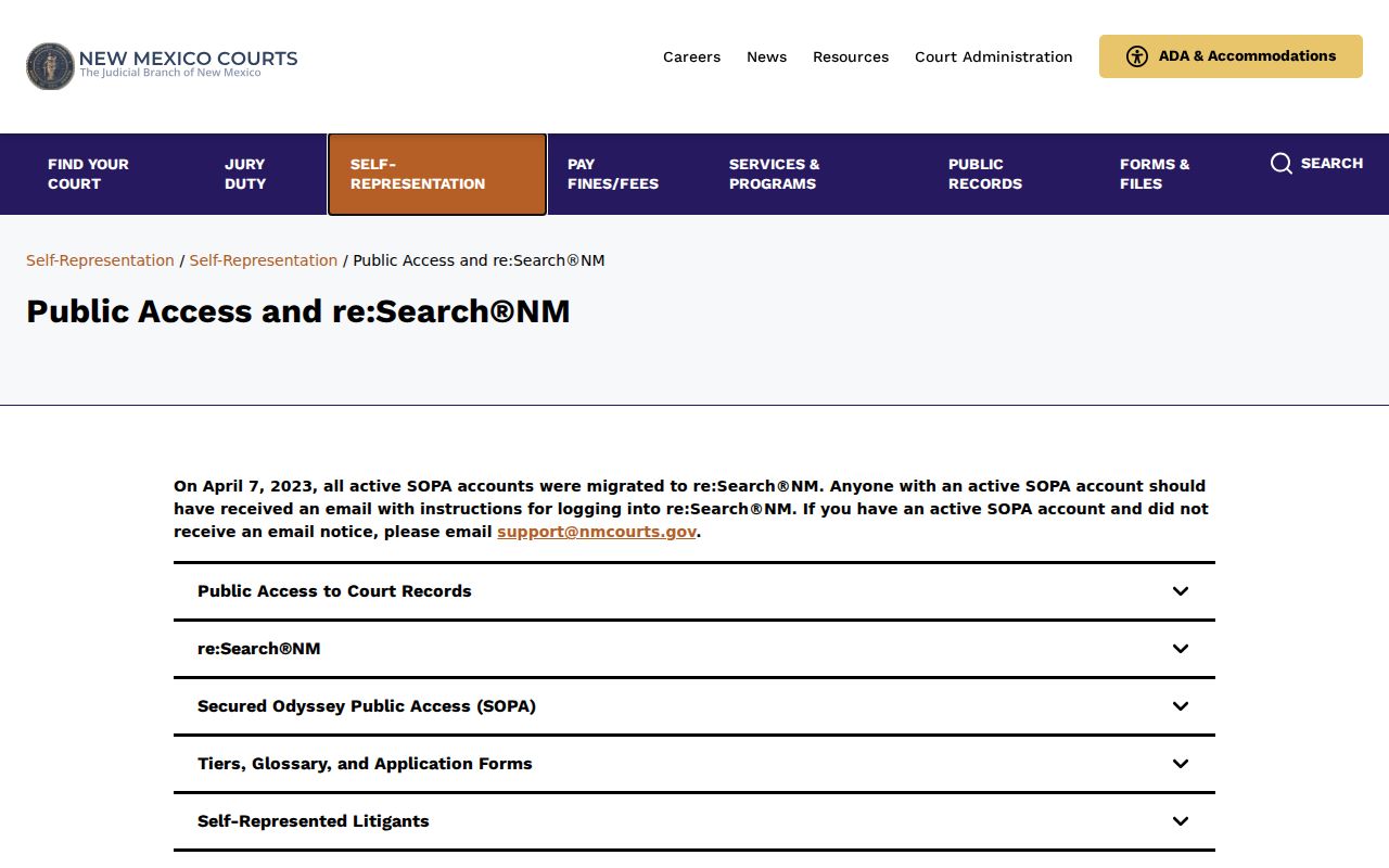 New Mexico public access explanation for Catron County criminal case records