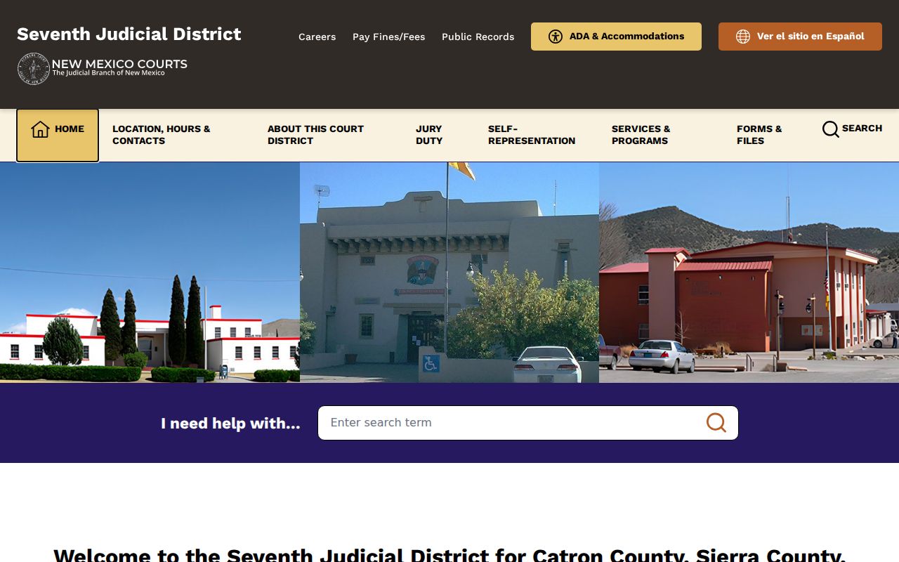 Seventh Judicial District website for Catron County criminal court cases