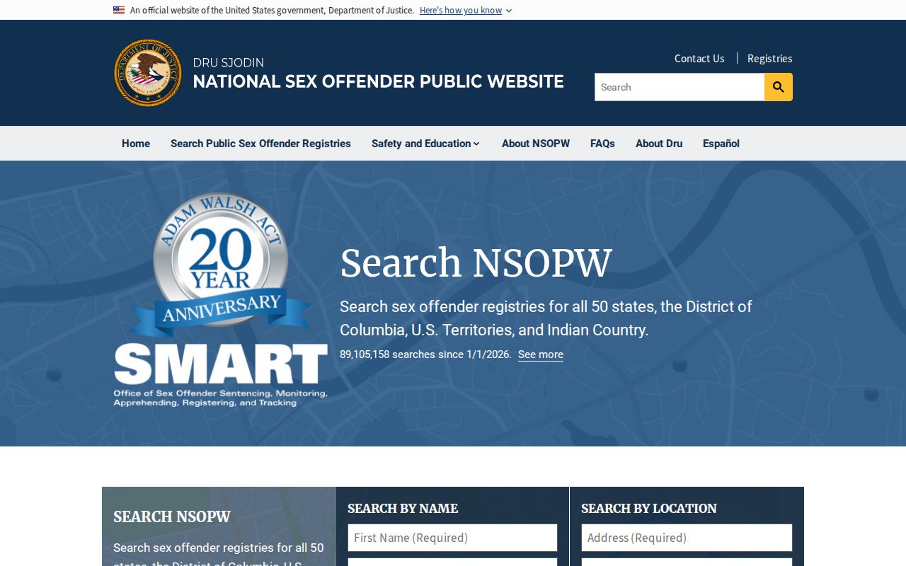 NSOPW national search layer for a Catron County sex offender check